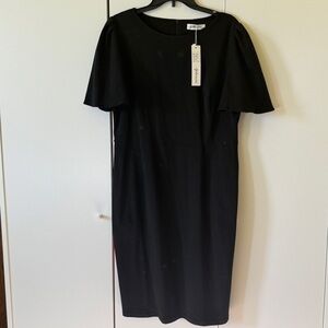 Women's Short Sleeve Work Sheath Midi Dress